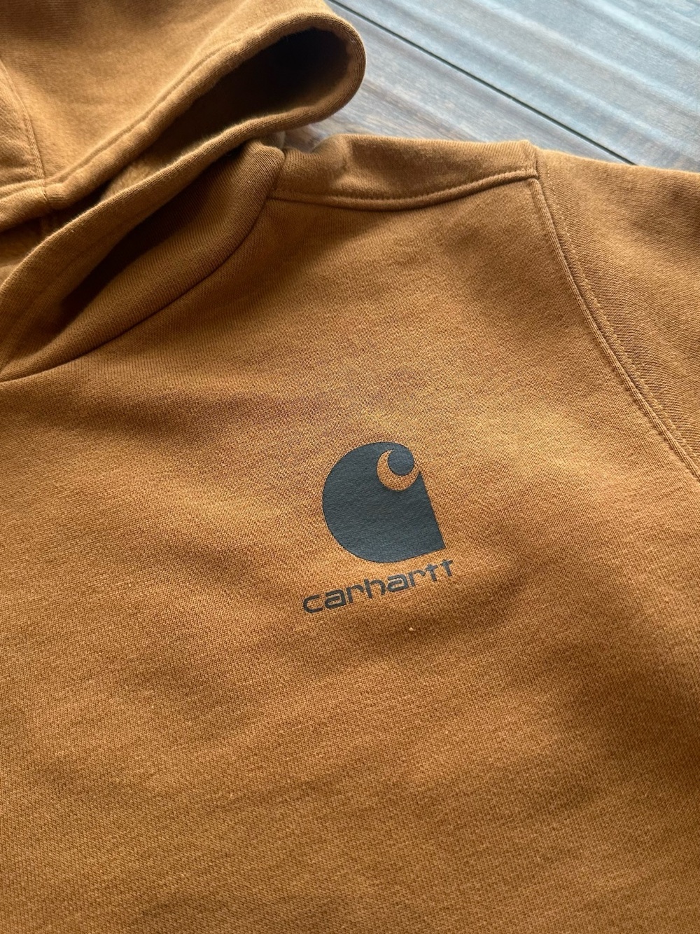 Carhartt  Crewneck Hoodie in Carhartt Brown with Black Logo - Picture 2 of 6